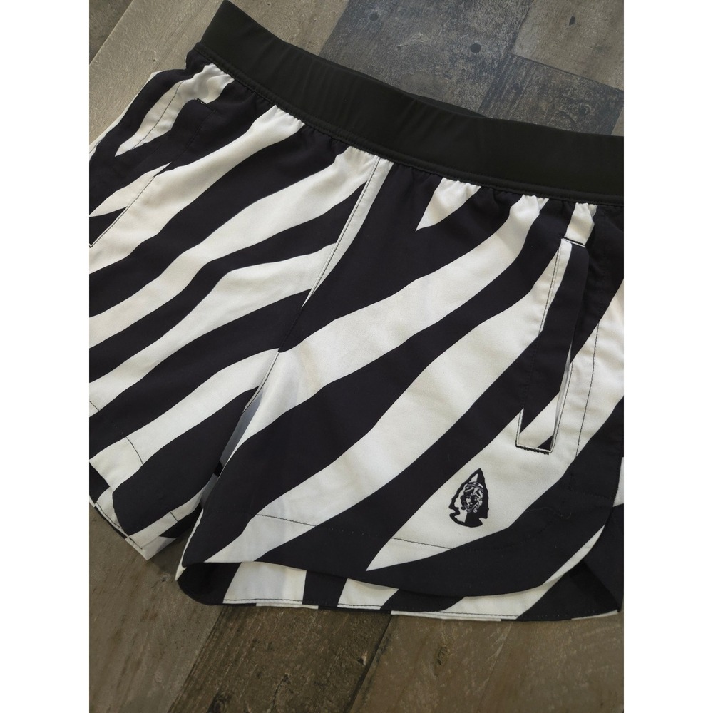 Tachuntfish x WRMFZY Zebra Shorts Men's M Athletic Training Gym Black White THF